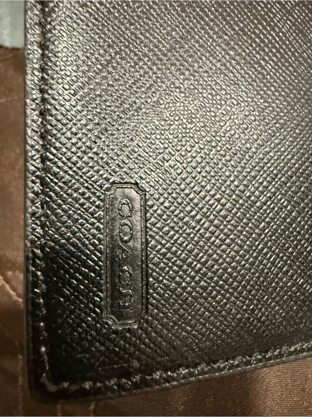 Coach Hampton Signature Checkbook Cover Brown Logo Canvas Leather Pen Holder - Picture 4 of 4